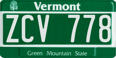 VT license plate ZCV778