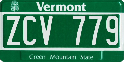 VT license plate ZCV779