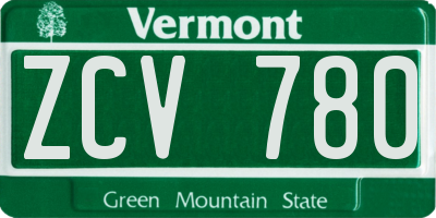 VT license plate ZCV780