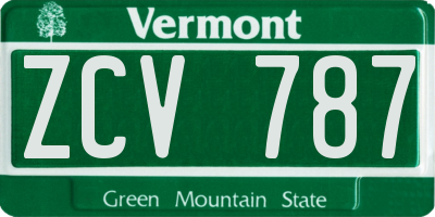 VT license plate ZCV787