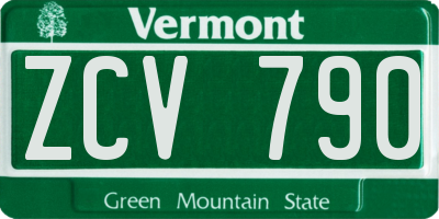 VT license plate ZCV790