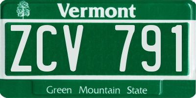 VT license plate ZCV791