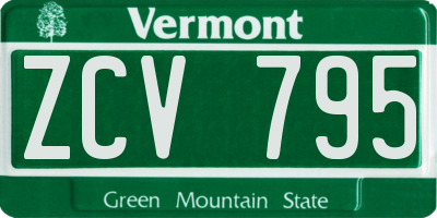 VT license plate ZCV795