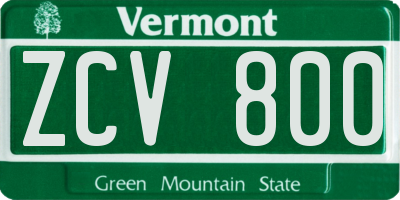 VT license plate ZCV800