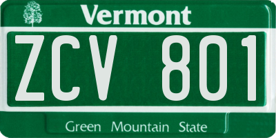 VT license plate ZCV801