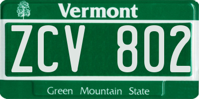 VT license plate ZCV802
