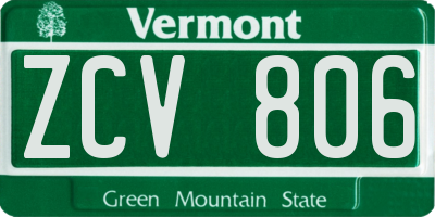 VT license plate ZCV806