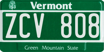 VT license plate ZCV808