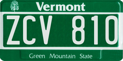 VT license plate ZCV810
