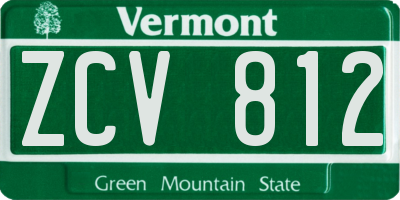 VT license plate ZCV812