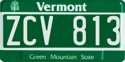 VT license plate ZCV813