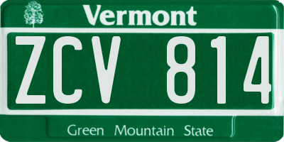 VT license plate ZCV814