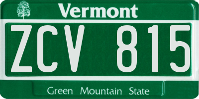 VT license plate ZCV815