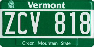 VT license plate ZCV818
