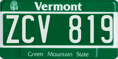 VT license plate ZCV819