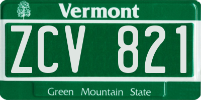 VT license plate ZCV821