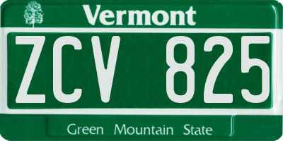 VT license plate ZCV825