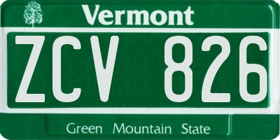 VT license plate ZCV826