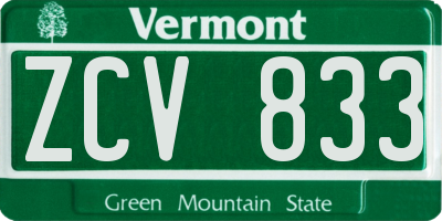 VT license plate ZCV833