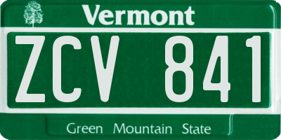 VT license plate ZCV841