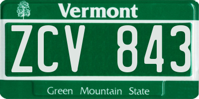 VT license plate ZCV843
