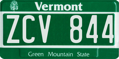 VT license plate ZCV844