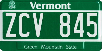VT license plate ZCV845