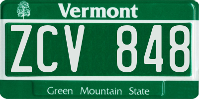 VT license plate ZCV848