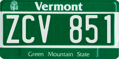 VT license plate ZCV851
