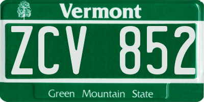 VT license plate ZCV852