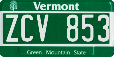 VT license plate ZCV853