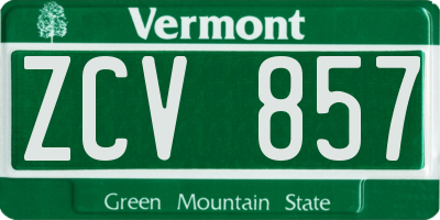 VT license plate ZCV857