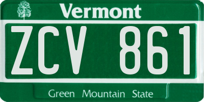 VT license plate ZCV861