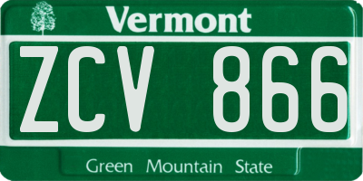 VT license plate ZCV866