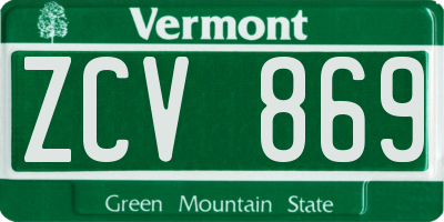 VT license plate ZCV869