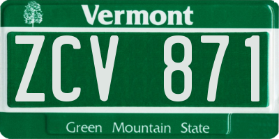 VT license plate ZCV871