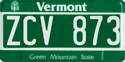 VT license plate ZCV873