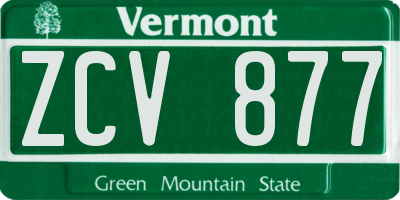 VT license plate ZCV877