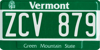 VT license plate ZCV879
