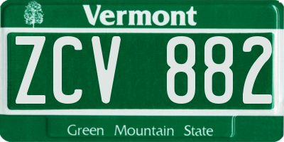 VT license plate ZCV882