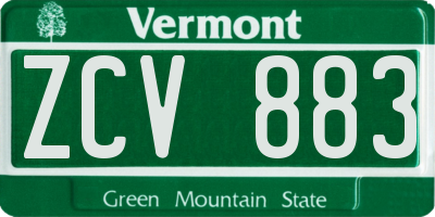 VT license plate ZCV883