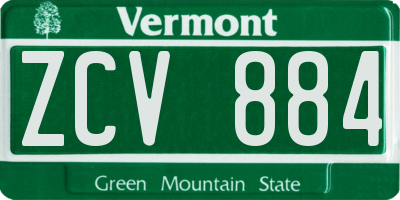 VT license plate ZCV884