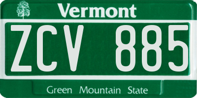 VT license plate ZCV885