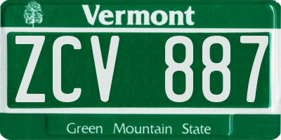 VT license plate ZCV887