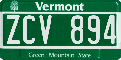 VT license plate ZCV894