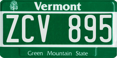 VT license plate ZCV895