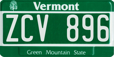 VT license plate ZCV896