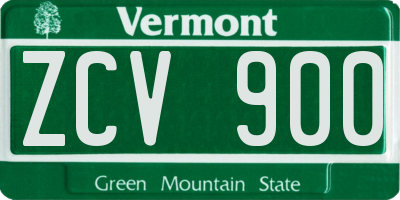 VT license plate ZCV900