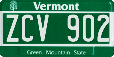 VT license plate ZCV902