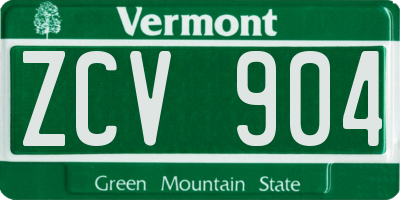 VT license plate ZCV904
